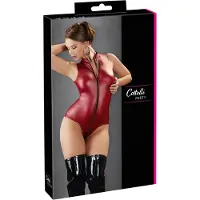 Cotelli Collection Sexy Body met open kruis mogelijkheid - Bordeaux Rood