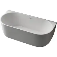 ZEZA Pure half vrijstaand bad - 170x80x58cm - acryl - mat wit TW-7316-MW-170