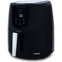 H.Koenig Friteuse zonder olie, Air Fryer FRY800, inhoud 4 liter, 7 kookprogramma's, instelbare temperatuur van 80°C tot 200°C, touchscreen, afneembare bak, vaatwasmachinebestendig, 1400 W