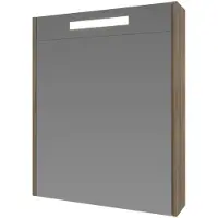 Boss & Wessing Spiegelkast bws salt 1 deur met led 60x60 cm incl. Planchetten scotch oak