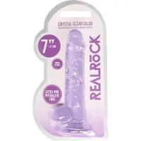 Realrock - dildo transparant realistisch - paars 17cm