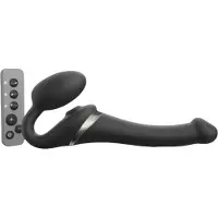 Strap-On-Me - strap-on vibrerend luchtdruk vibrator - zwart