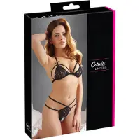 Cottelli - Open bh set - Kant - Zwart - M