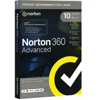 Norton 360 Advanced | 10 Apparaten | 1 Jaar | Met 200 GB cloudback-up