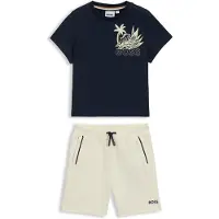BOSS Shorts en T-shirt voor kinderen met creatief kunstwerk