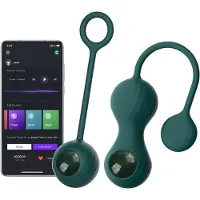 Magic Motion Crystal Duo - App-gestuurde vibrerende geishaballetjes (groen)