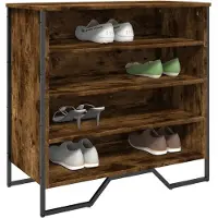 vidaXL Schoenenkast 80x38x78 cm bewerkt hout gerookt eikenkleurig