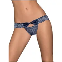 Obsessive Auroria - dames string - strikje geborduurd - blauw