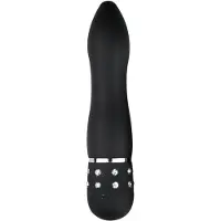 EasyToys - mini vibrator - gebogen diamond design - zwart