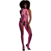 Ouch! - Open catsuit - fluorescerend roze