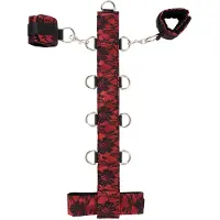 Bad Kitty - bondage set koppelbare pols- en neksluiting - rood/zwart