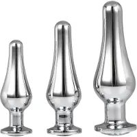 Dream Toys Gleaming Love - anale top plugset (zilver, 3‑delig)