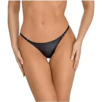 Noir - string slip - glanzend effect - zwart