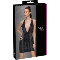 Cotelli Collection Sexy Slangenprint Jurk - Zwart
