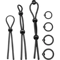 Addicted toys - penisring set - siliconen - 7 stuks - zwart