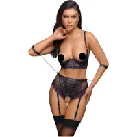 Cotelli collection Bondage Burlesque Lingerie Set met Bondage Boeien