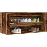vidaXL Schoenenbank 100x35x45 cm bewerkt hout oud houtkleurig