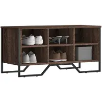 vidaXL Schoenenkast 90x38x45,5 cm bewerkt hout bruin eikenkleurig