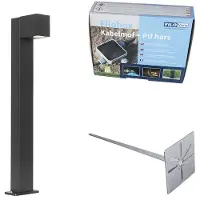 QAZQA Buitenlamp zwart met grondpin en kabelmof 65cm IP44 - Baleno