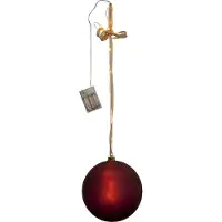 Star Trading Batterijgevoede kerstlamp 'Bliss' met kerstbal, 20 dauwdruppel-LED's, timer, rood, Ø 20 cm