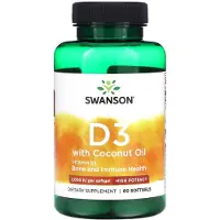 Swanson Health Ultra Vitamine D-3 2000iu W/Coconut Oil