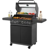 Juskys Barbecue / Gasgrill / BBQ Savannah - 4 + 1 Brander - 14,5 kW - Staal - Incl. Afdelzeil