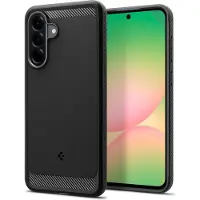 Spigen Rugged Armor Hoesje Geschikt voor Samsung Galaxy A56 - Back Cover met Air Cushion - Carbon - Matte - Zwart