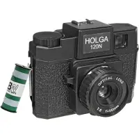 Holga 120N rolfilm camera set optical glas lens (incl. B+W film)