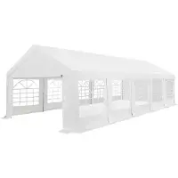 Juskys Partytent / Paviljoen Gala - 4 x 10 meter - Wit - Incl. Zijwanden & Toebehoren