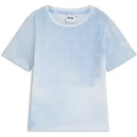 BOSS Kinder-T-shirt met Double B-monogrammen en wolkenprint