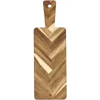 HOLM Serveerplank met Handvat – Houten Snij- en Borrelplank met Visgraatpatroon – Ideaal voor Pizza, Tapas & Bruschetta – Acaciahout – FSC Gecertificeerd – 46 x 15 x 1,5 cm – Hout