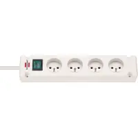 Brennenstuhl Bremounta stekkerdoos | 4-voudig | Wit | 1,5m H05VV-F 3G1,5 | Met schakelaar | FR/BE - 1150651124