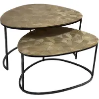 Starfurn Salontafel Filou | Set van 2 (Goud, 90x50x65cm)