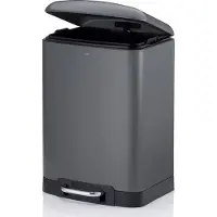 kela Afvalemmer, RVS, Antraciet, 12 L - | Davino