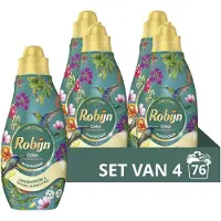 Robijn 4x Klein & Krachtig Wasmiddel Color Paradise Secret 19 Wasbeurten 665 Ml