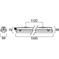 Sylvania Resisto 1500 vochtbestendige lamp, 55W, 840, HF-sensor, alu / grijs / zink, Kunststof