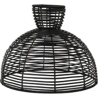 Star Trading Runde Lampenkap Zwart 295 Mm - Lampenkappen Synthetisch Rotan Black - 092-19