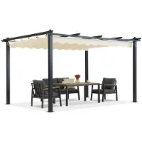Garden Point Barbados terraspergola 3x3 m antraciet beige