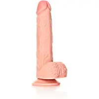 Realrock Rechte Realistische Dildo Met Ballen En Zuignap 20,5cm - Beige