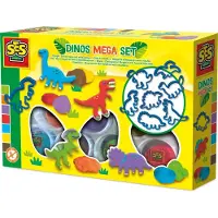 Top 1 Toys SES dino mega klei set compleet met uitsteekvormen