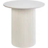 Beliani LEONA - Bijzettafel - Lichtbeige - Gesinterde steen