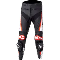 MUGENRACE RBRS-1 Zwart Wit Rode Leren Broek Maat L