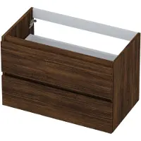Ink Onderkast 2 laden greeploos met houten keerlijst 80 cm x 45 cm x 52 cm Koper eiken 1257130