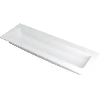 Ink Wastafel Faktor polystone centraal met 1 kraangat 140 cm x 45 cm x 1,5 cm Mat wit 3407231