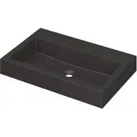 Ink Wastafel Momento Quartz zonder kraangat 70 cm x 45 cm x 9 cm Quartz zwart 3421210