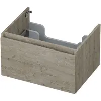 Ink Onderkast 1 lade greeploos met houten keerlijst 60 cm x 45 cm x 35 cm Greige eiken 1257509