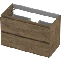 Ink Onderkast 2 laden greeploos met houten keerlijst 80 cm x 40 cm x 52 cm Naturel eiken 1257013