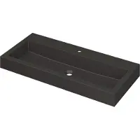 Ink Wastafel Momento Quartz met 1 kraangat 100 cm x 45 cm x 9 cm Quartz zwart 3421231