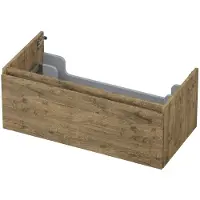 Ink Onderkast 1 lade greeploos met houten keerlijst 90 cm x 45 cm x 35 cm Naturel eiken 1257533