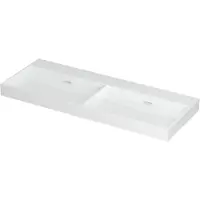 Ink Wastafel urban porselein dubbel zonder kraangat 120 cmx45 cmx8 cm glans wit 0201101